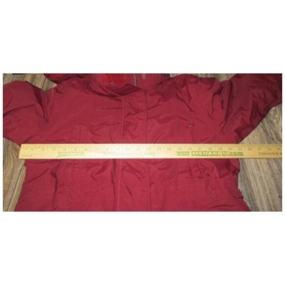 Lands' End Button & Zip Jacket Sz M 10-12 Cinch Waist Hooded Squall Protect - Picture 8 of 16